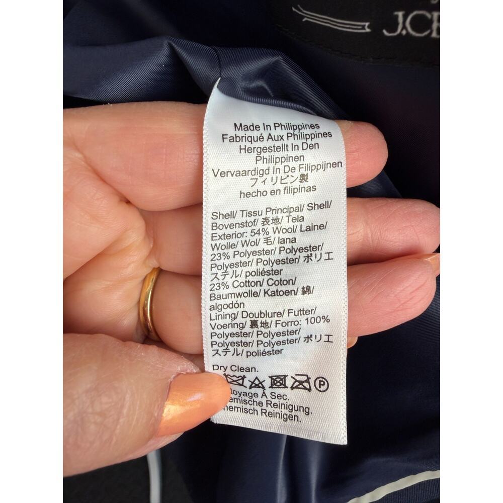 J CREW NWT Ecole Blazer Jacket Womens Navy Blue 14 Nova Fides Wool Blend CA806 - Picture 14 of 16